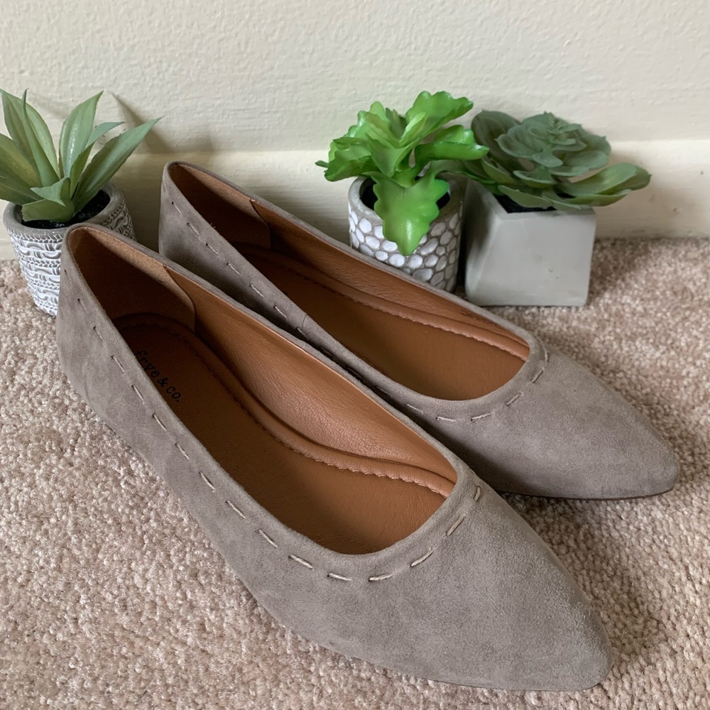 Frye Taupe Suede Flats